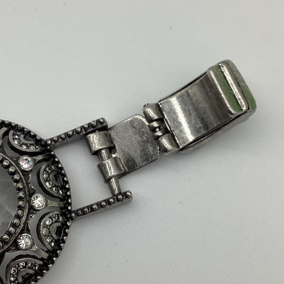 2156. Stunning Gunmetal Diamond-Encrusted Collar Necklace EUC - Picture 6 of 10